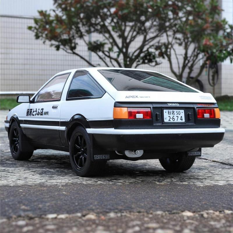 HCMF2 JDM 1:18 Toyota AE86 TRUENO Drift Racing Alloy Metal Diecast Model Car Mini GT Trendy Ornaments Initial D Themed Present Friend
