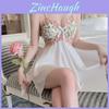 Silk Satin Lingerie Set With Embroidered Deep V Neck For Lounge And Sleep