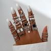 Set di 12 Anelli a Forma di Cuore Colore Oro per Donna Moda Zirconia Cubica Stella Geometrici Anelli da Dito Femminili Semplici alla Moda Gioielli Regali