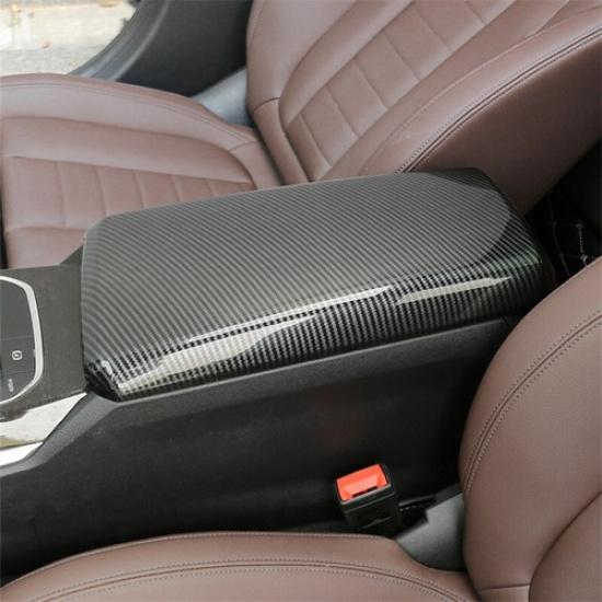 ABS Carbon Fiber Look Car Center Armrest Box Cover Case For BMW 3 G20 19 20 21