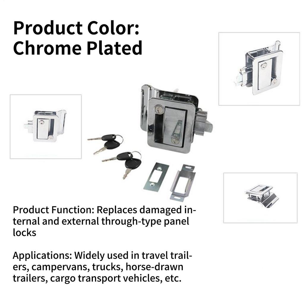 Trailer Door Lock Metal Portable Security Hardware Travel Trailer Latch Door Lock Set For Motorhome Hauler Campervan Truck Cargo