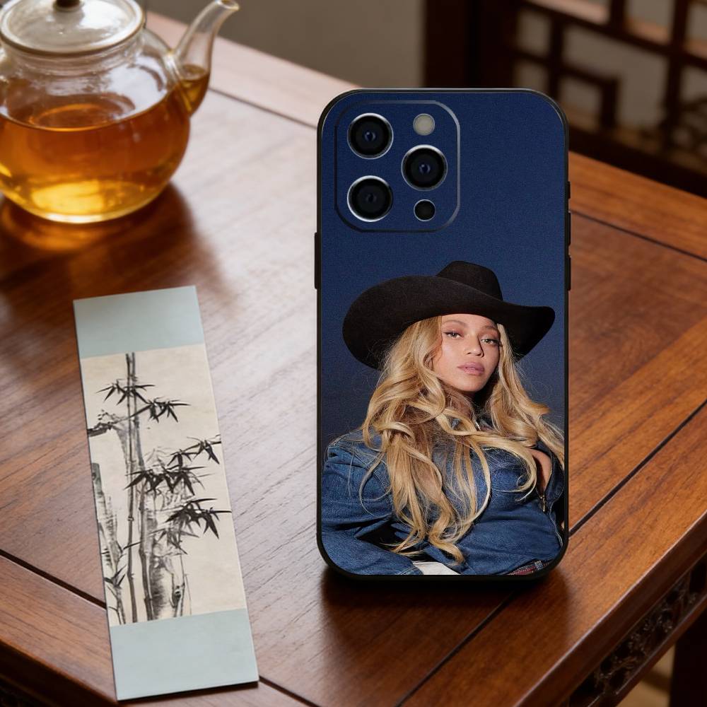 Singer B-BeyoncE Phone Case For iPhone 17,16,15,14,13,12,11 Plus,Pro Max,XS,Soft Silicone Black Cover