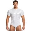 Men Waterproof Adaptive Bodysuit Short Sleeve Buttoned Waist Detachable Bottoms Diaper Cover Romper Special Need Clothing