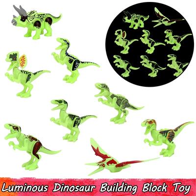 Luminous Dinosaur Toys for Children Jurassic Tyrannosaurus Glow In the Dark Building Blocks Educational Toy Gift Home Decoration