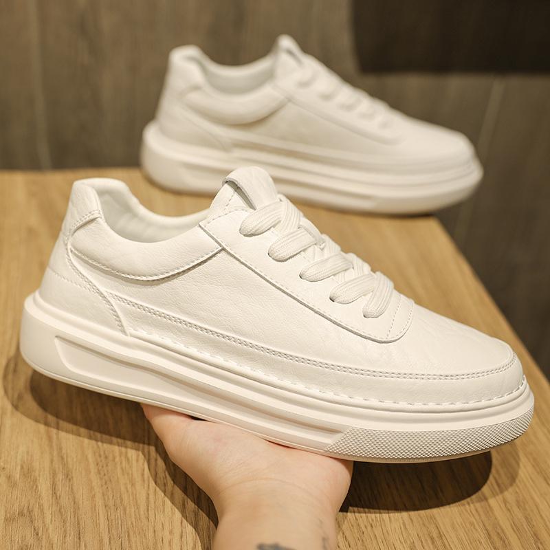 Men s 10cm Height-Boosting Breathable Winter White Casual Sneakers 44