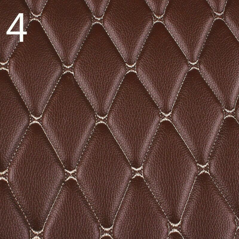 100x158cm Faux Leather Fabric Sponge Quilted Embroidered Car Interior Material Car Foot Pad Home Decor Wear-resistant Leather