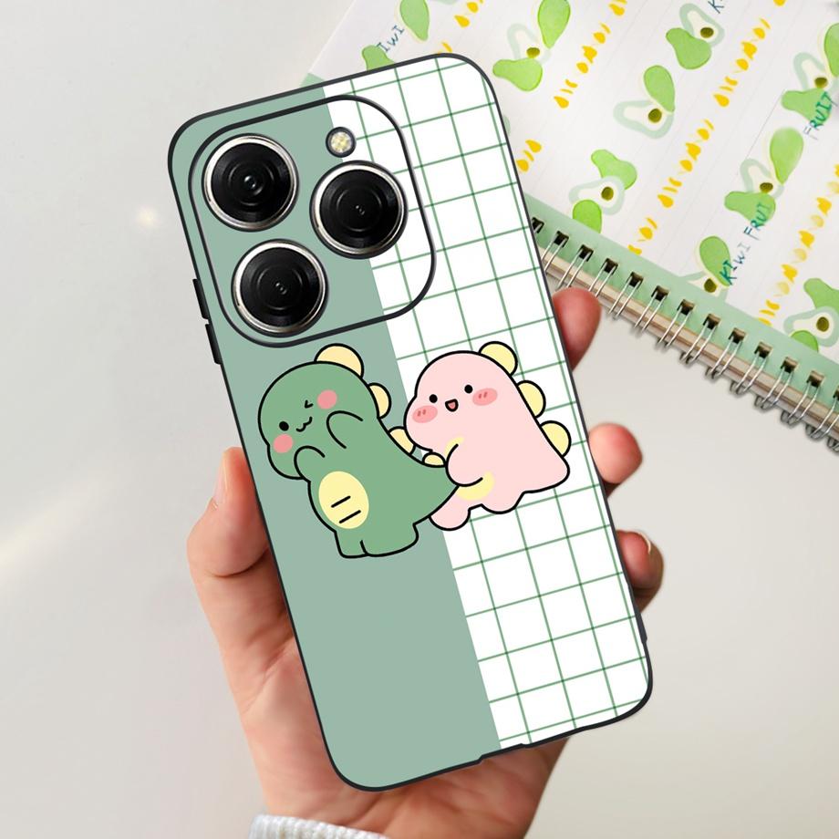 For Tecno Spark 20 Pro Case Liquid Silione Soft TPU Matte Cover Phone Mask On Spark20 20Pro 4G Luxury Pattern Cat Flower Cartoon