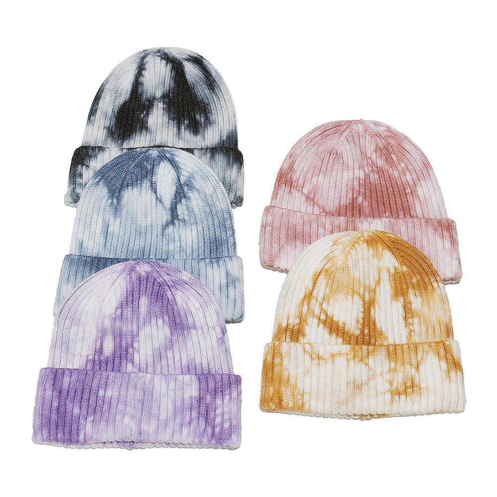 Winter Hat Children 2025 Autumn and Winter Pullover Hat Wool Hat Gradual Change Color Tie-dye Cold Hat Knitted Hat Women