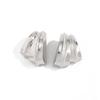 Retro Pleated C-shaped Stud Earrings: European & American Light Luxury, Irregular Wide-faced Design, Versatile & Commuter Style