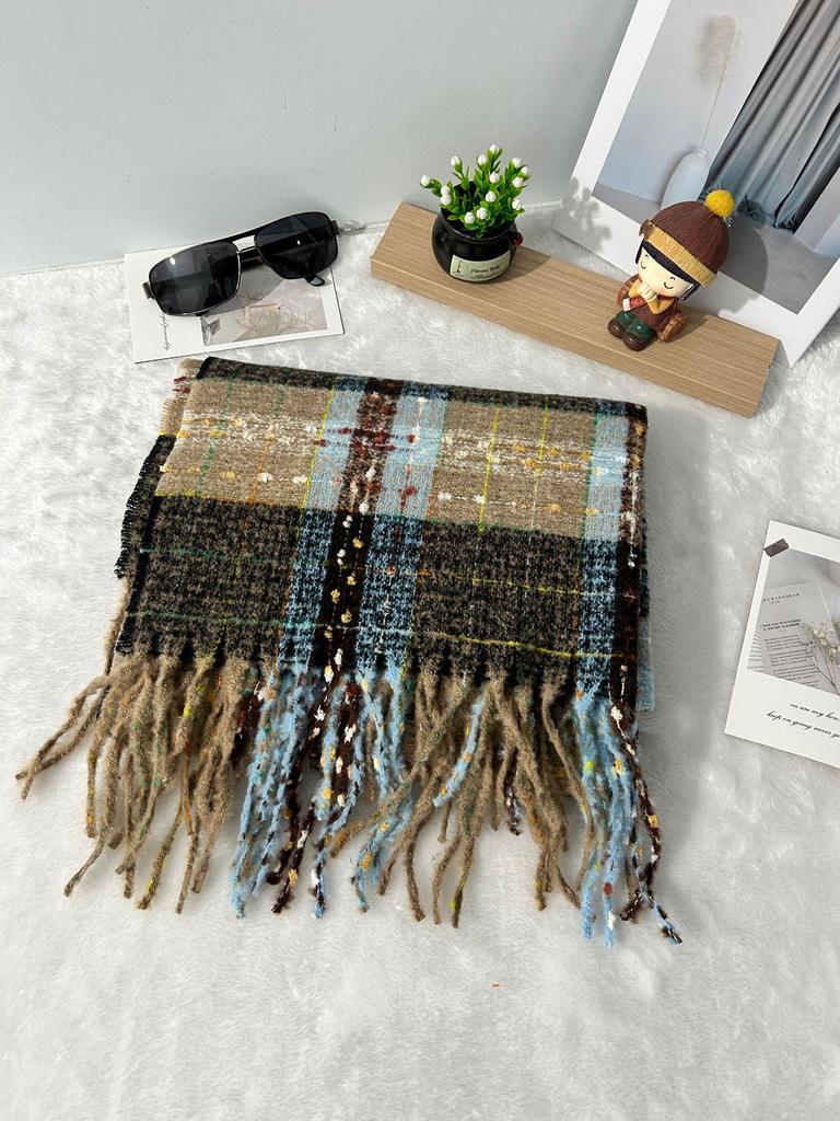 Roter Karomuster Weihnachts-Schal - Koreanischer Stil, Hochwertiges Imitat-Kaschmir