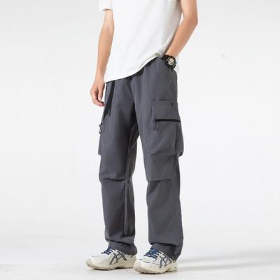 Men's Straight Leg Casual Pants Autumn Cargo Pants Loose Trousers Sports Jacket Pants