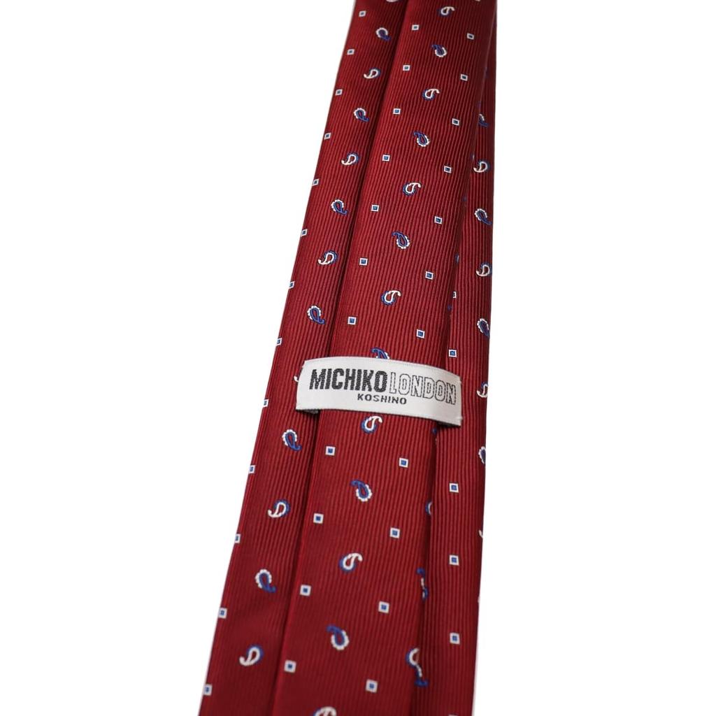 [Michiko London] Wrinkle-resistant bonded fabric with lining for added volume. Made in Japan. KOSHINO brand tie. Check pattern. 100% silk. Unisex.