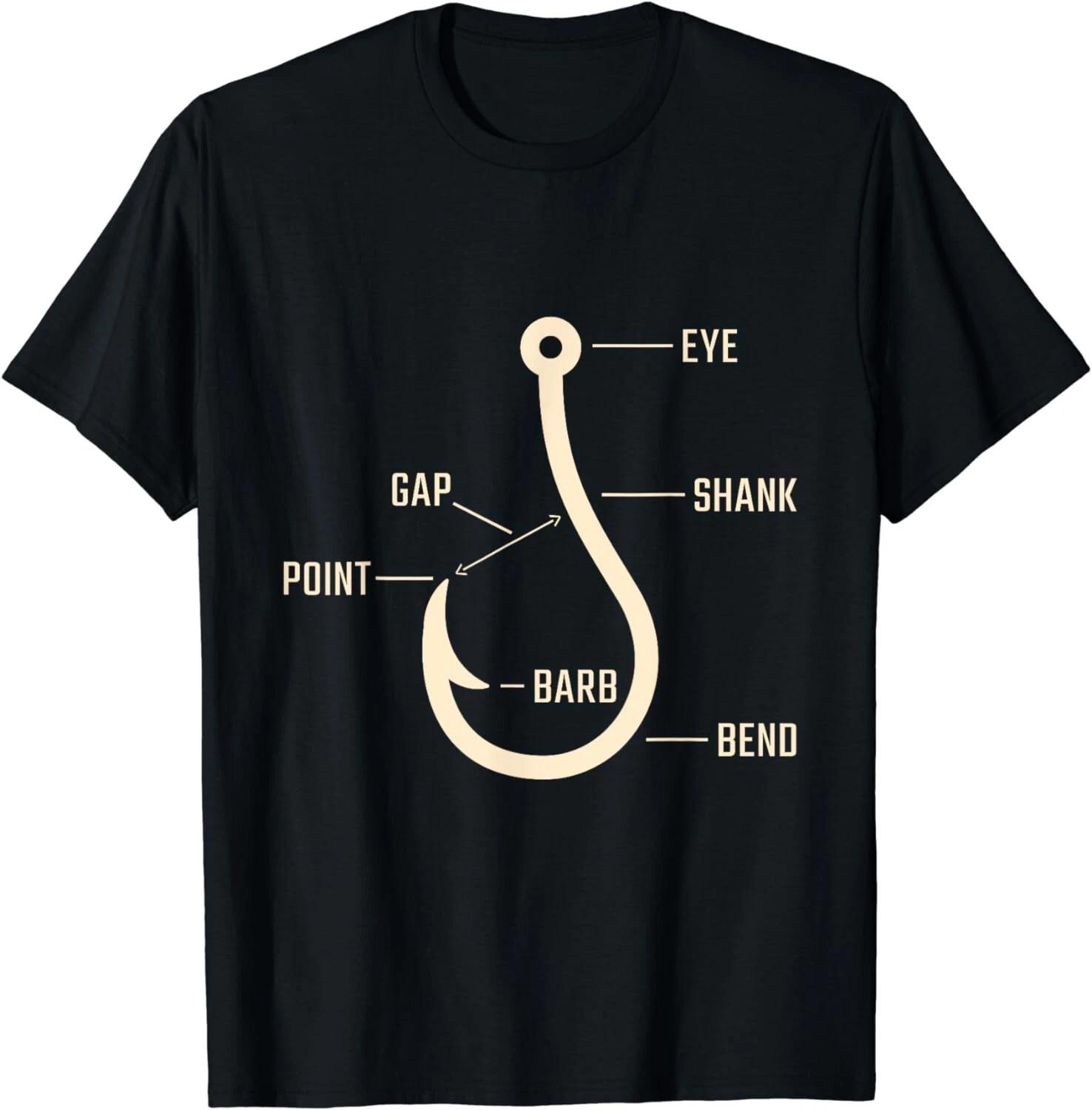 Fishing Hook Anatomy Tee Shirts Funny Gifts Unisex T-Shirt 4XL