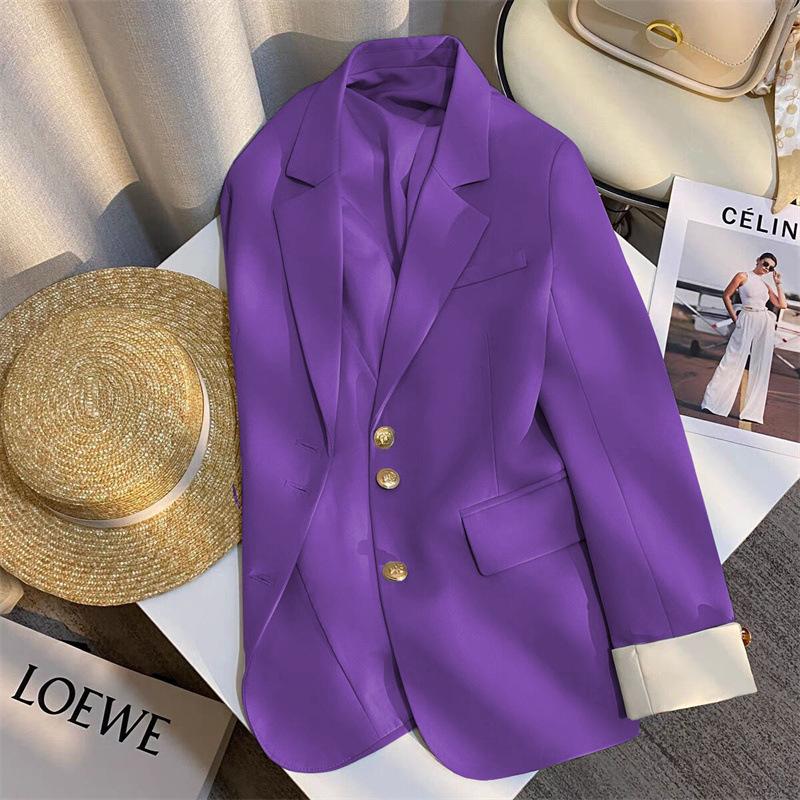 2026 Spring High-End Women's Blue Chic Suit Jacket - Korean Style