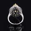Luoxi Temple 925 Sterling Silver Ring with 6x13 High Carbon Marquise-Cut Diamonds Comparable to Yellow Diamonds - New Arrival.