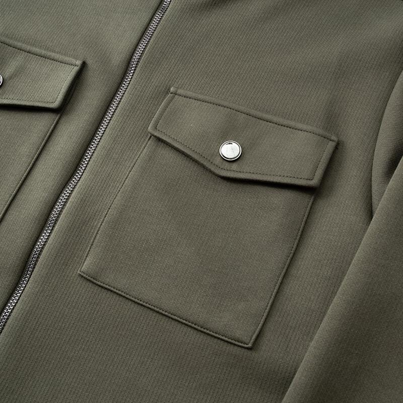 Dibenze Men's Plus Size Stand Collar Zip-Up Sweatshirt