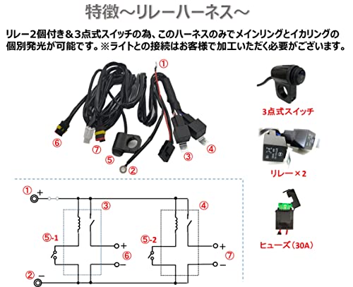 [CFT TIME] Universal fog lamp with daytime running lights, work lights, auxiliary lights, 12V 24V, for cars, motorcycles, with harness (20)