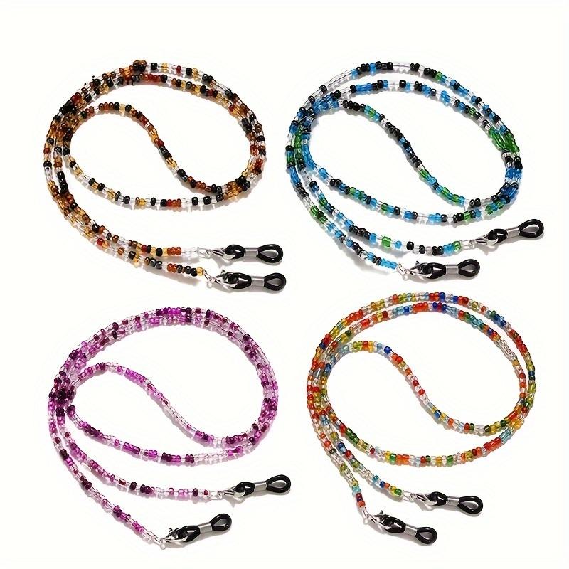 Boho Beaded Glasses Lanyard Strap, Adjustable Anti-Slip Fashion Eyewear Retainer for Reading Glasses and Face Masks