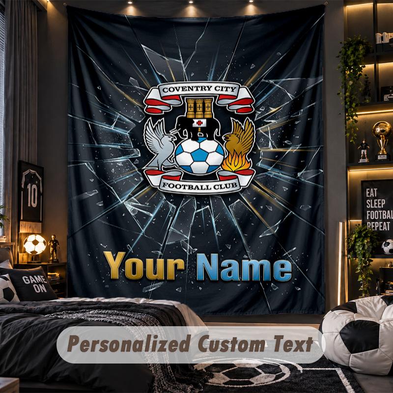 TapestryCoventry City FC Custom Name Text Personalized Wall Hanging Tapestry Home Wall Decor