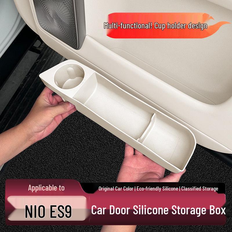 Nio ES9 Car Door Storage Organizer: Door Side Lower Box & Cup Holder Interior Accessory