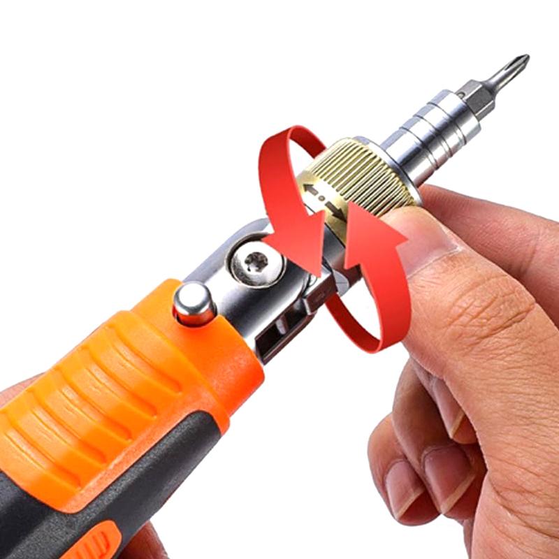 16 in 1 Verstellbarer Ratschenschraubendrehersatz Magnetische Nussdreherwerkzeuge Multifunktionale Elektronikreparatur Hand-Schraubwerkzeuge