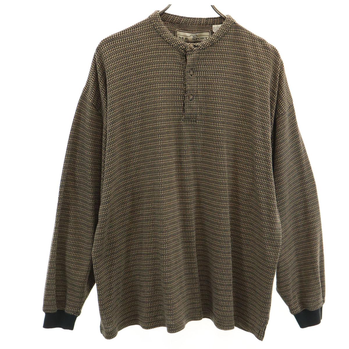 

M.E.SPORT 90s Old Overall handle Long sleeve Henry Neck Cut L Brown Men s Used