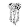 925 Silver Feather Charms Beads Dreamcatcher Lucky Pendants for DIY Bracelets Necklace Women Jewelry Gifts