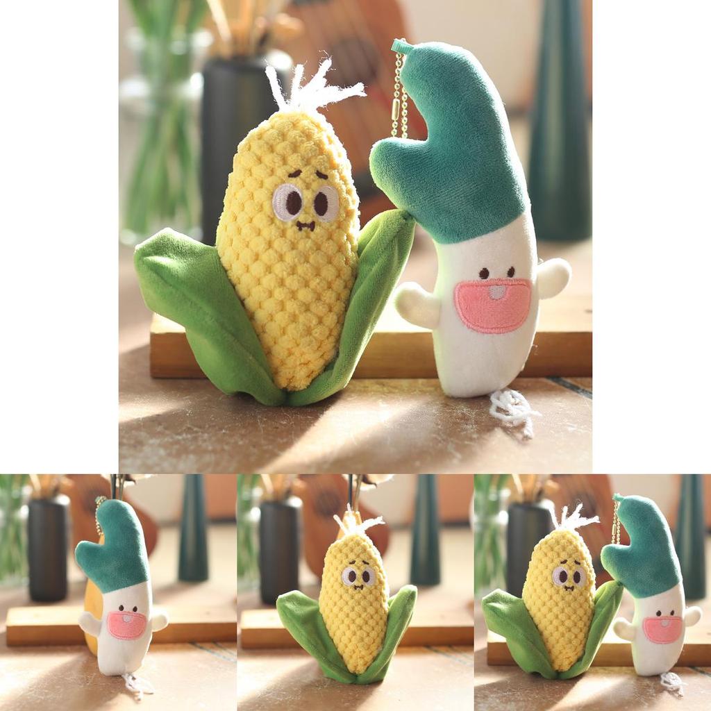 Corn Scallion Plushie Keychain Soft Stuffed Toy Pp Cotton Bag Charm Gift For Kids Decor