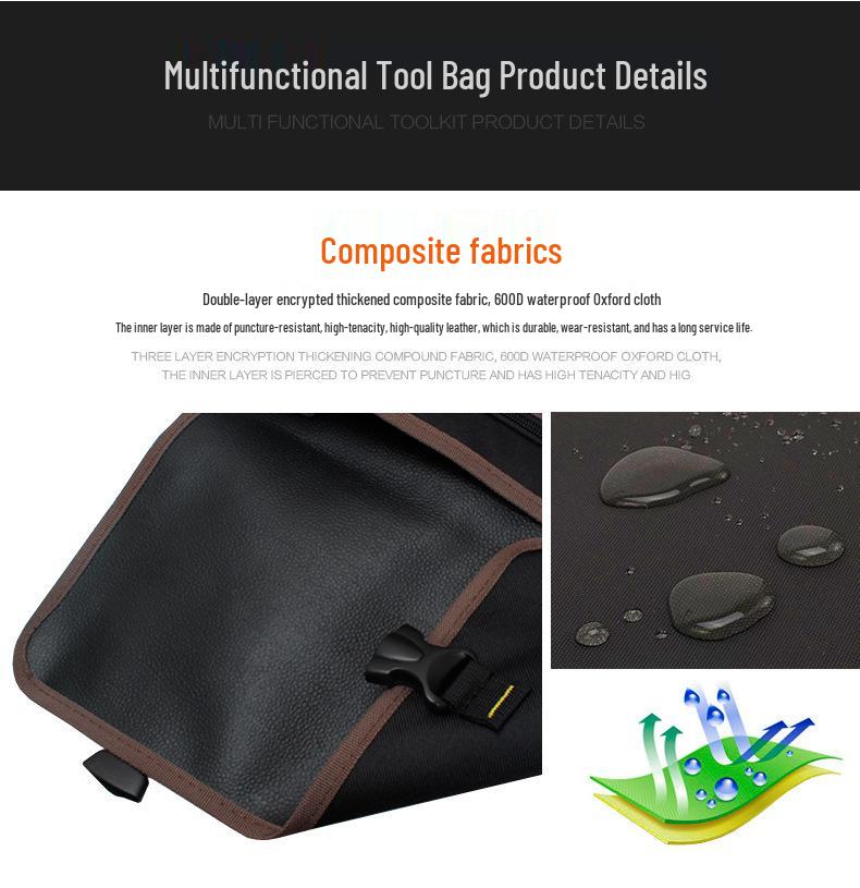 Oxford Canvas Electrician Tool Bag for Air Conditioner Repair - Large, Thickened, Single-Shoulder, Multifunctional Storage.