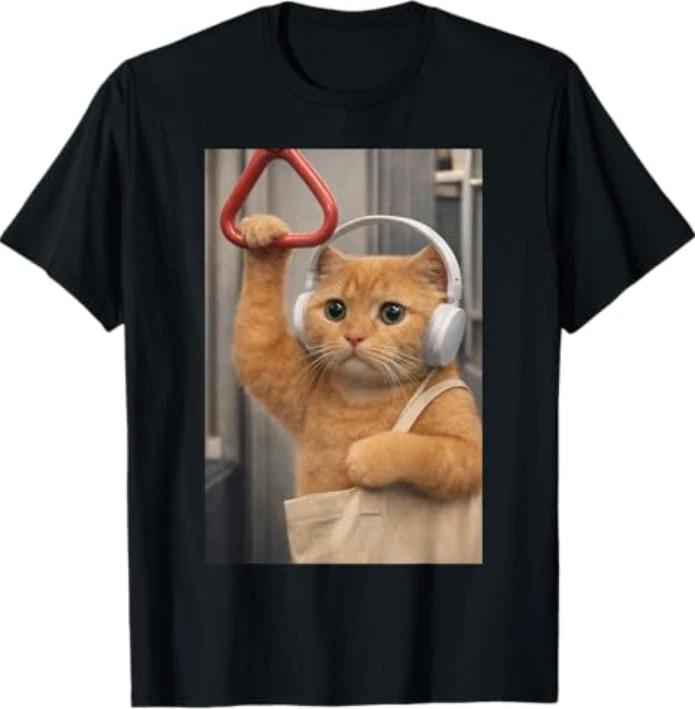 Funny Cool Cat Subway Meme Lover Gifts T-Shirt L