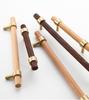 Nordic Gold Minimalist Beech Wood Cabinet Door Handle with Long Brass Pull Natural Wood Style for Wardrobe or Drawer
