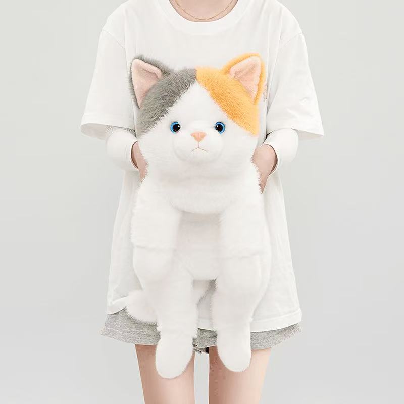 Lifelike Lying 3 color Cat Plush Toy Soft Stuffed Animal Cute Plushie Doll Lie Prone Funny Long Arm Kitten Pillow for Girl Gifts