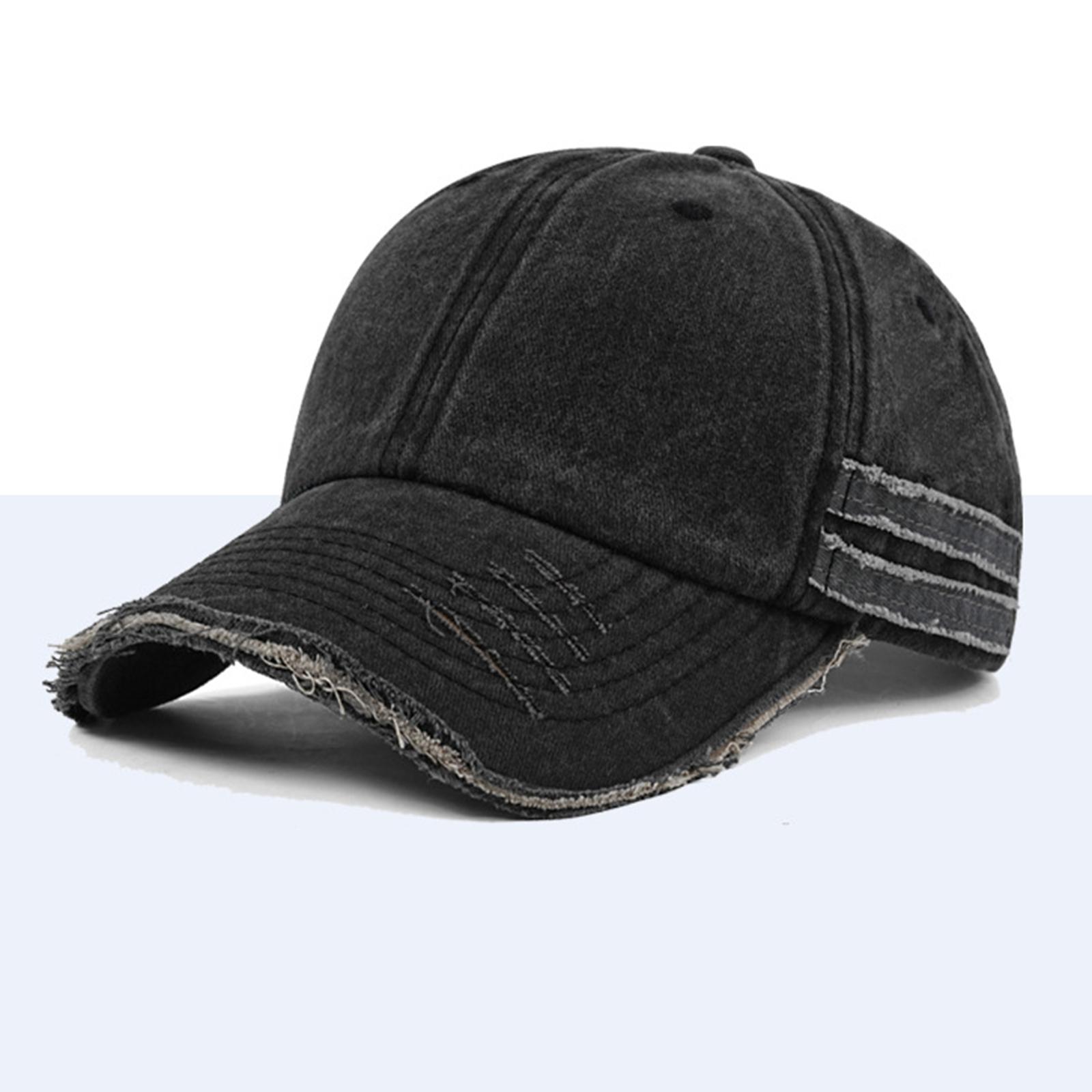 

Distressed Soft Top Dad Hat Vintage Washed Baseball Cap with Faded Look and Pre-Damaged Details Adjustable Strap One Size чорний
