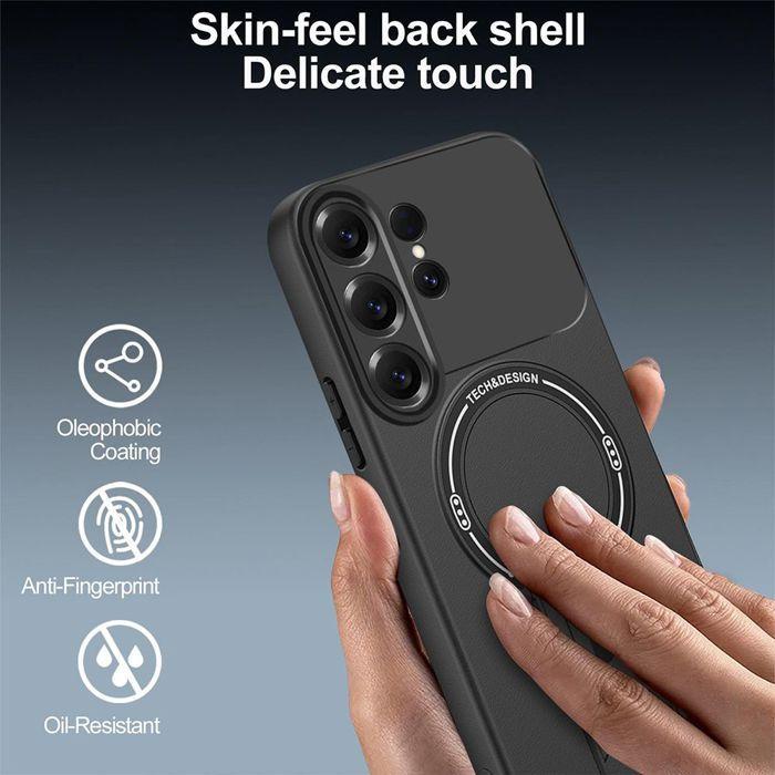 Coque + 2 Verres Trempés pour Samsung Galaxy S26 Ultra, Silicone avec Cercle Magnétique - Noir