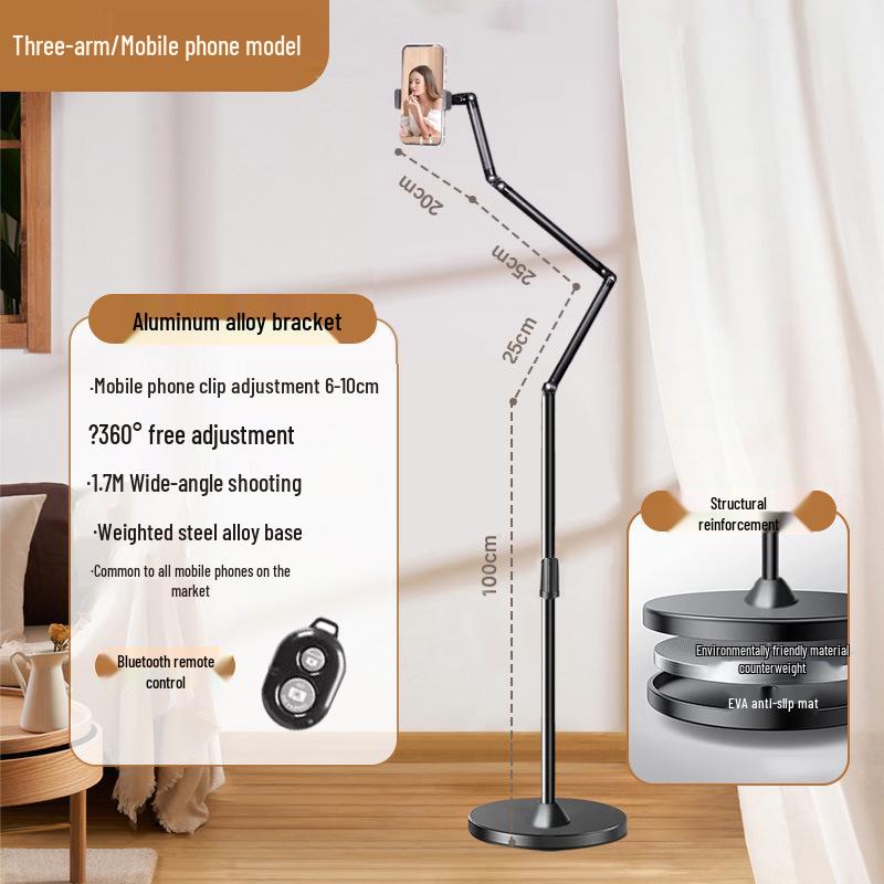 Adjustable Floor-Stand for Streaming, Recording, and Overhead Shots
