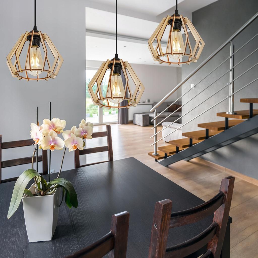 MODERN WOODEN LED CEILING HANGING LAMP