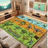 Dinosaur Theme Soft Crystal Velvet Rug Custom Name & Text Print Non Slip Floor Rug for Bedroom Living Room
