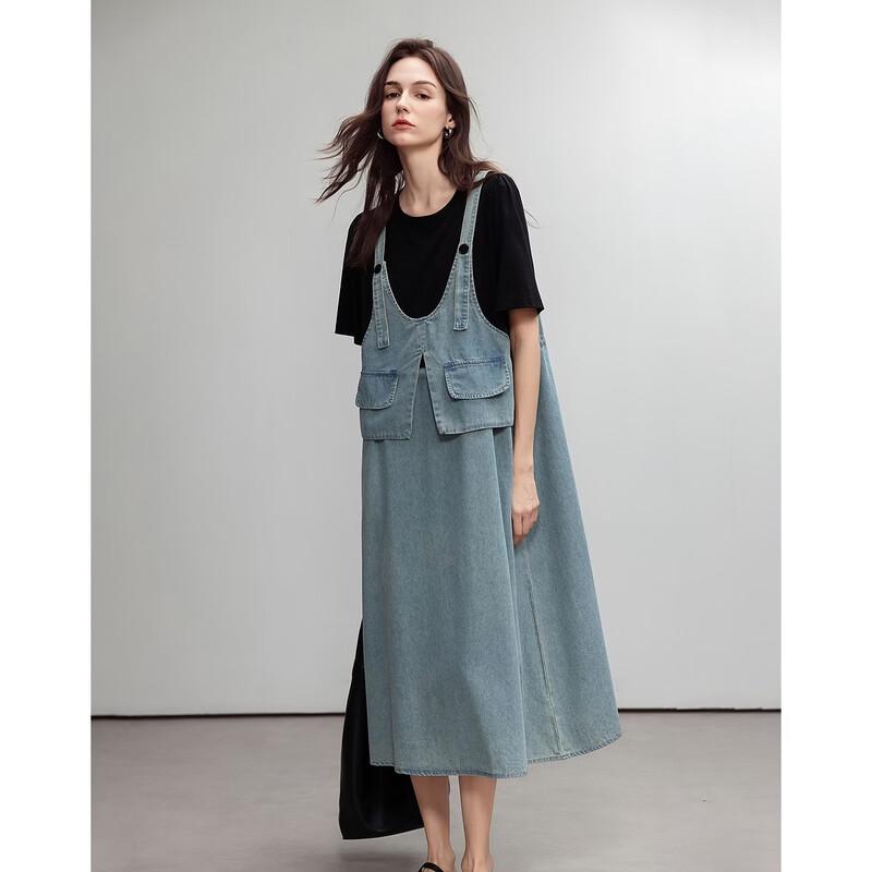 Robe Tricot Patchwork en Denim Coton Demana