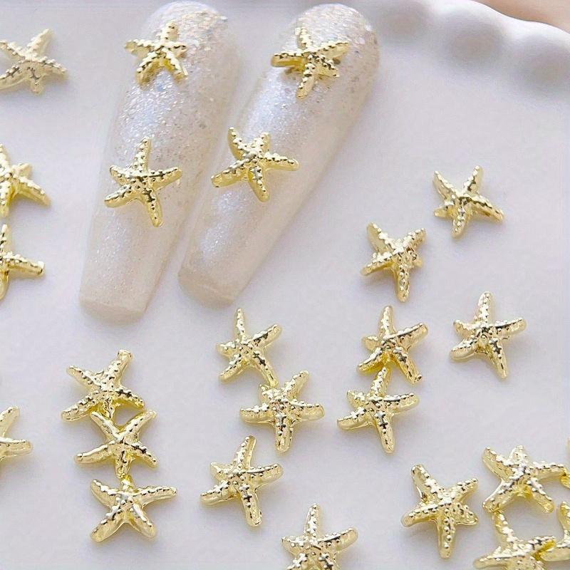 

Золотые морские звезды, шармы для ногтей, океанский стиль, блестящие стразы, украшения для нейл-арта в виде звезд, весна-лето, 10 шт., 3D-сплав, сделай сам, драгоценные камни для ногтей, подарок для девочек Gold 10pcs