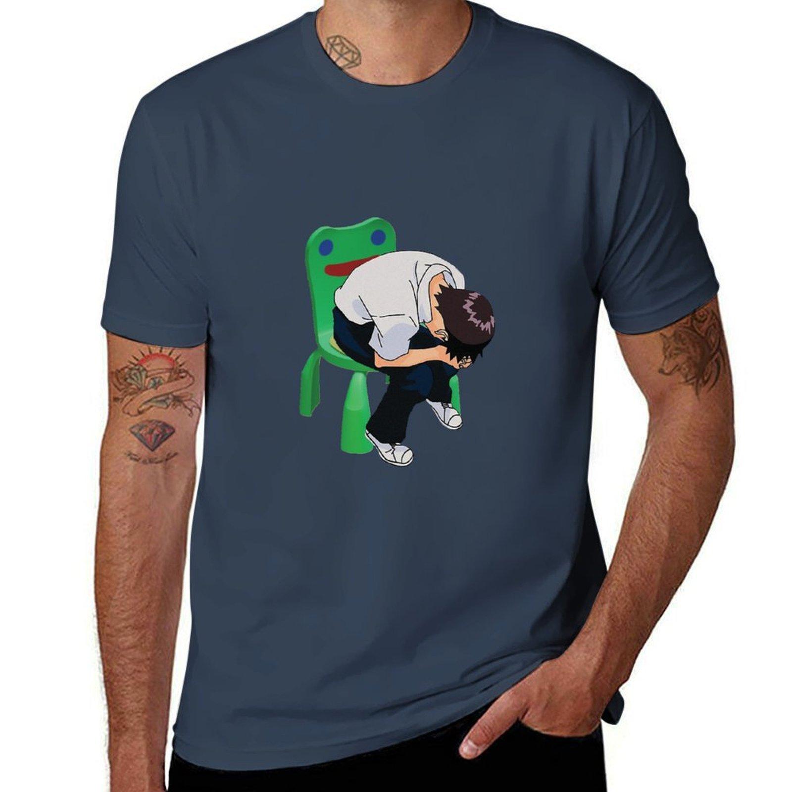 Shinji Ikari in the Froggy Chair TShirt Plus Size NonShrink TShirt S