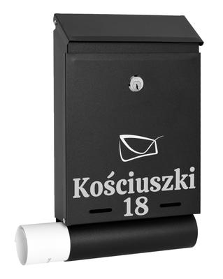 Hadvar Black Letterbox With Inscriptions
