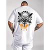 Biker Skull Graphic Tee for Men 100% Cotton Crew Neck Short Sleeve Casual Summer Top