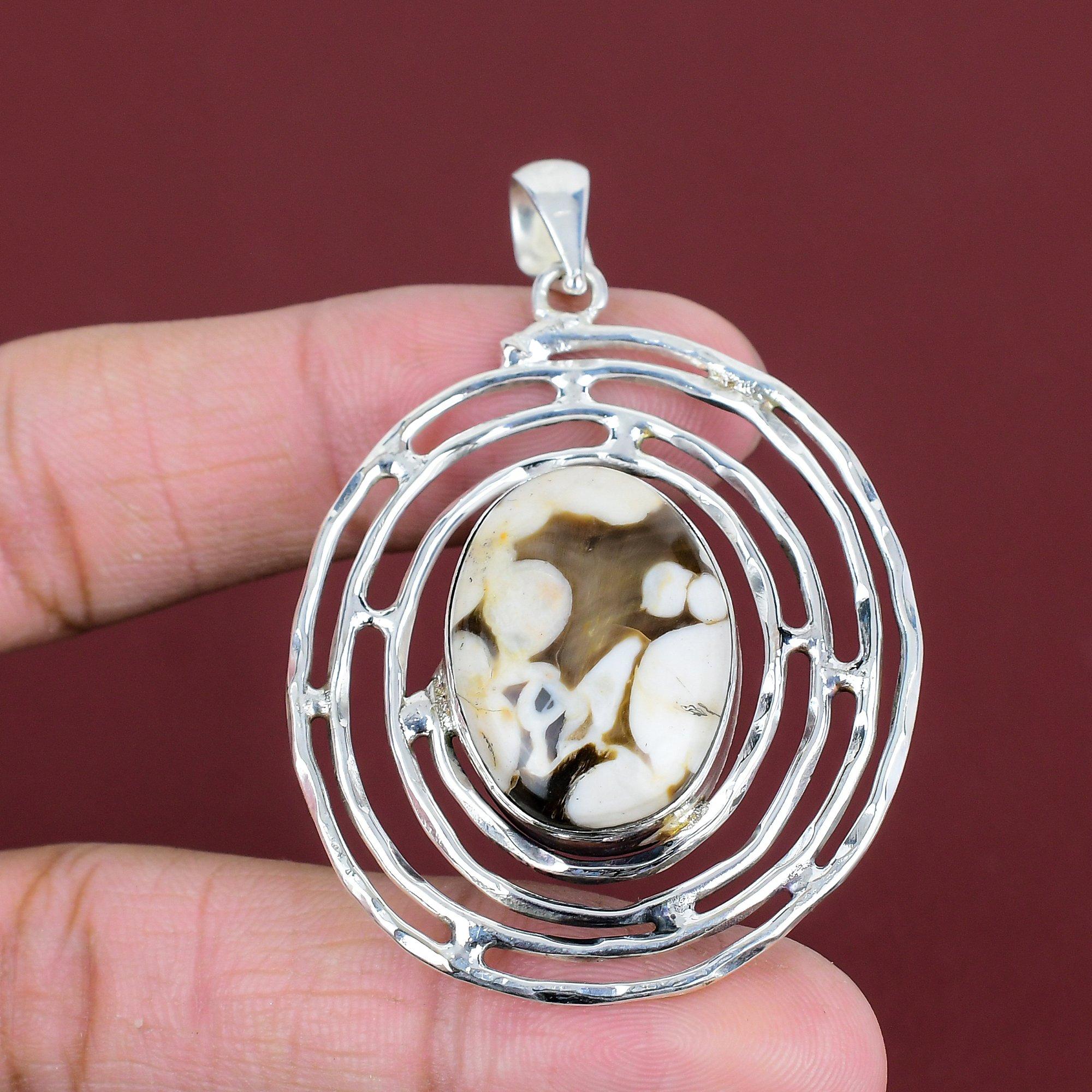 Peanut Wood Jasper Pendant Handmade Pendant Gemstone Unique Jewelry 925 Sterling Silver Pendant Women Pendant Gifts For Mom Designer Jewelry