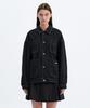 Trip Le Sens Oversized Denim Work Jacket_Black Denim
