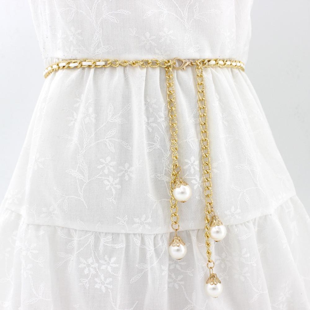 Metal Hook Waist Chain Adjustable Chain Waistband Leather Metal Chain Belt  Waist Decoration