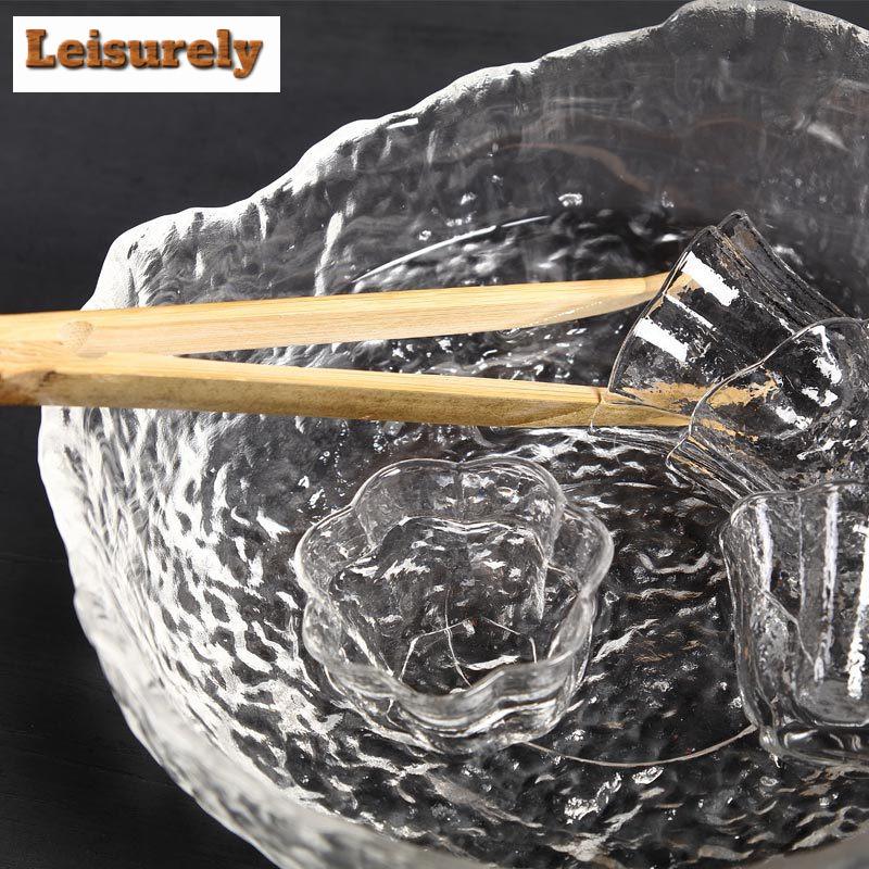 120ml Große Glasspülwanne mit Hammerschlagmusterverdickt Hitzebeständig Teerückstandseimer Pinselwaschbecken Obstschale