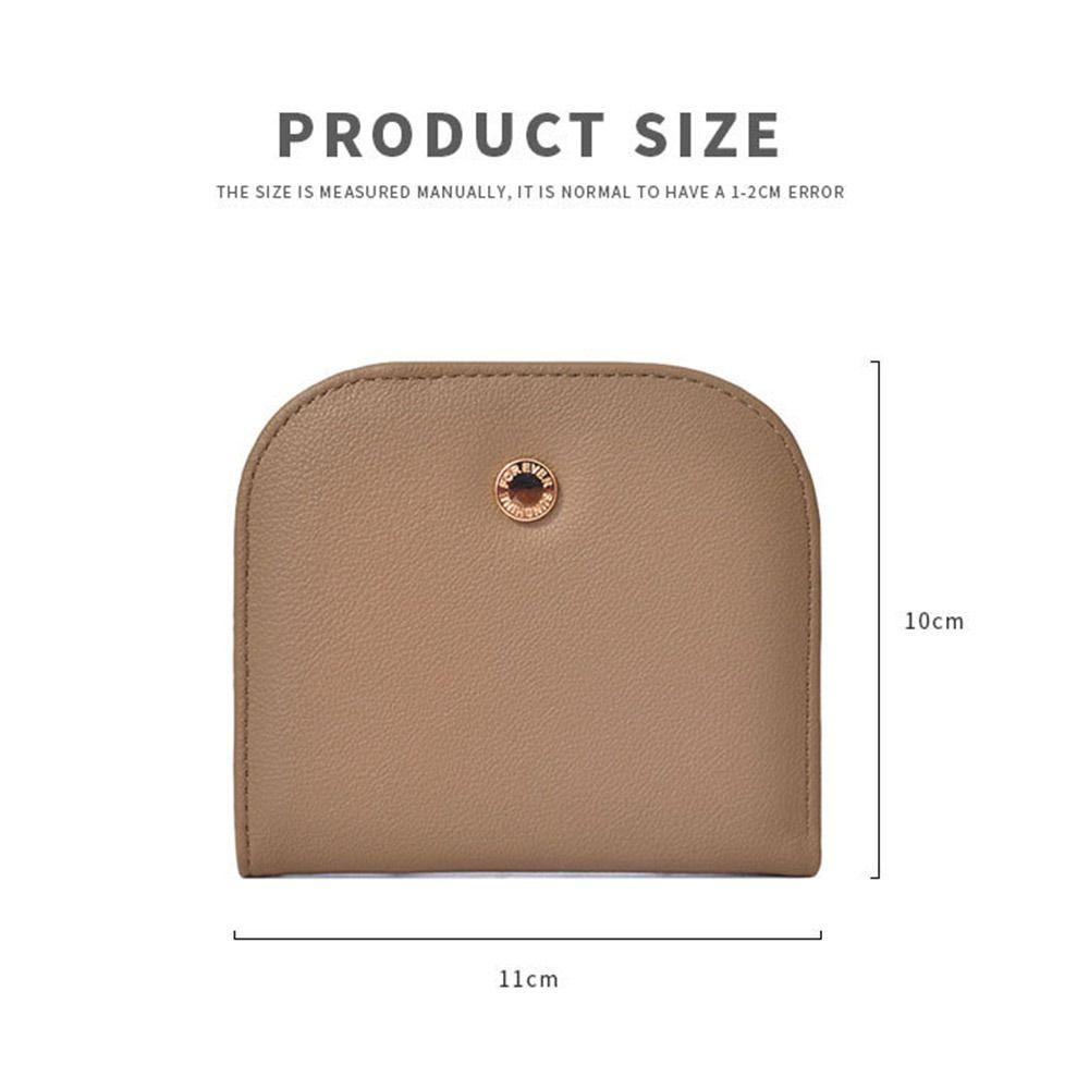 Solid Color Lady Wallet Half Round Pu Leather Purse Fashion Women's Wallet Card Bag