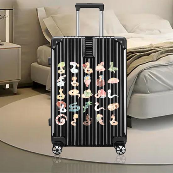 50Pcs Cartoon Stickers Various Lovely Snake Patterns Waterproof PVC Adhesive DIY Decoration Removable Suitcase Water Bottle Graffiti Stickers