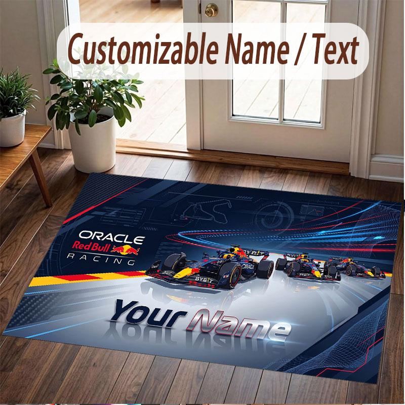 Tappeto Personalizzato Modello Max Verstappen Stampa Nome Testo Morbido Antiscivolo Tappeto per Pavimento per Decorazione Interna Casa