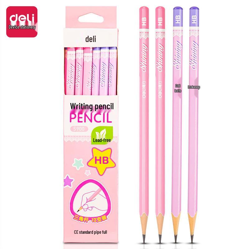 Deli Perforated 2B Pencils - HB Children's Writing & Correction Set